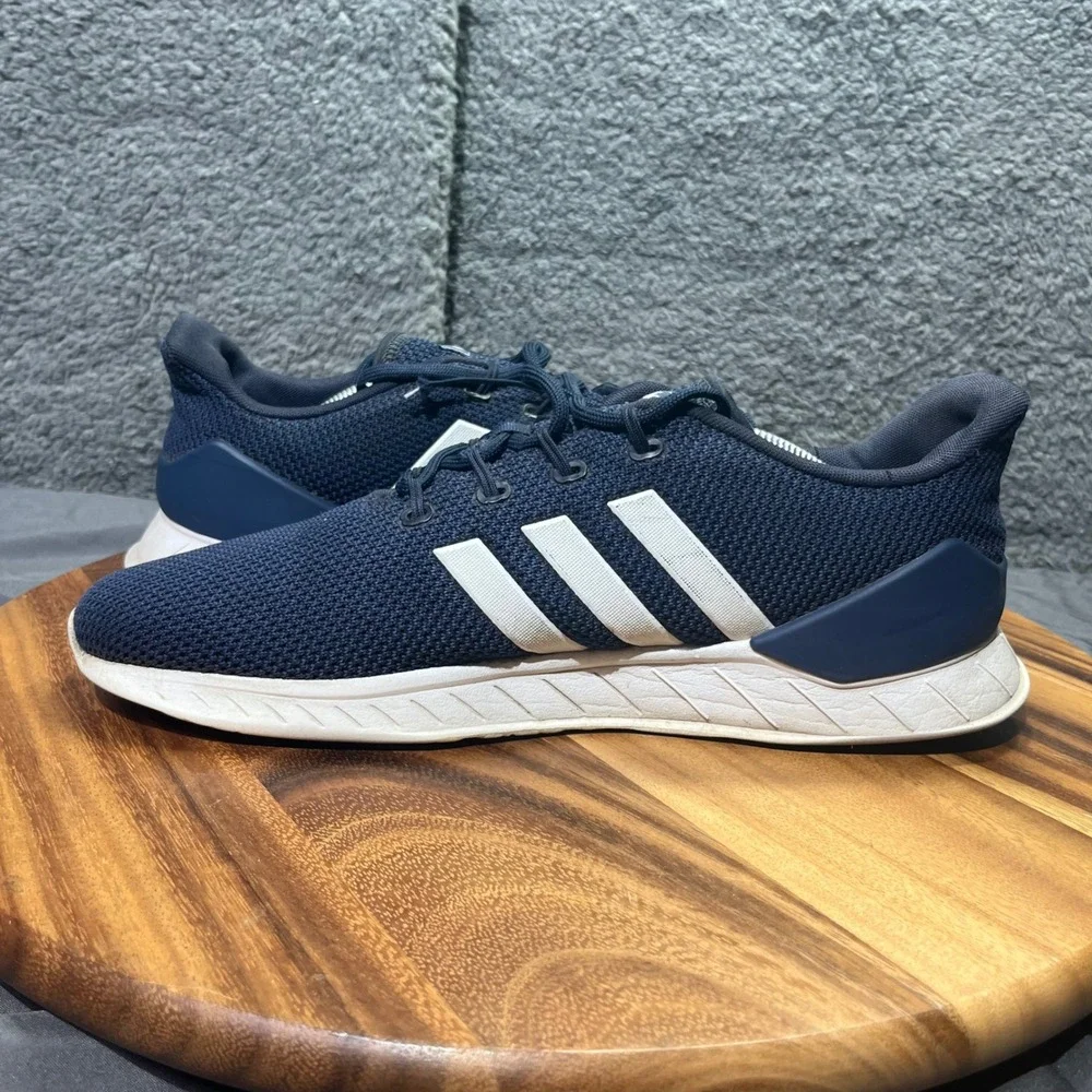 Adidas Questar Mens Navy Blue Running Athletic‎ Shoes Lace Up Sneakers Size 12